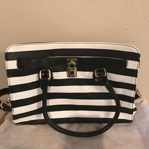 Black and White Striped purse.